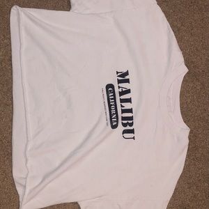 White Tee Cropped